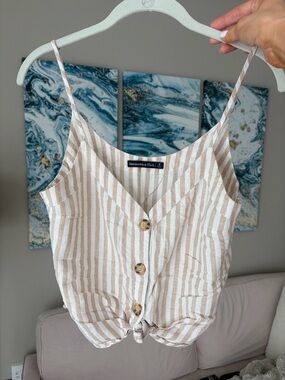 Abercrombie & Fitch Linen Stripe Tank Top
